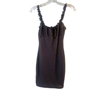 Shein Black Ruffle Strap Empire Mini-Dress Swim Cover-up. Size XS